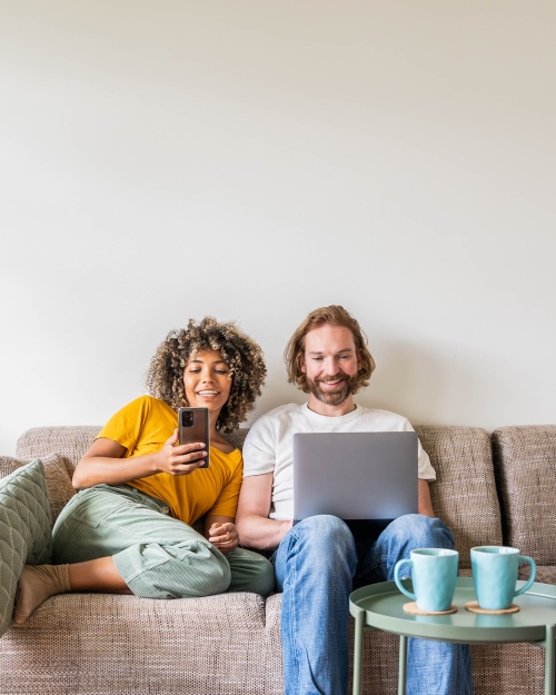 A couple on the computer